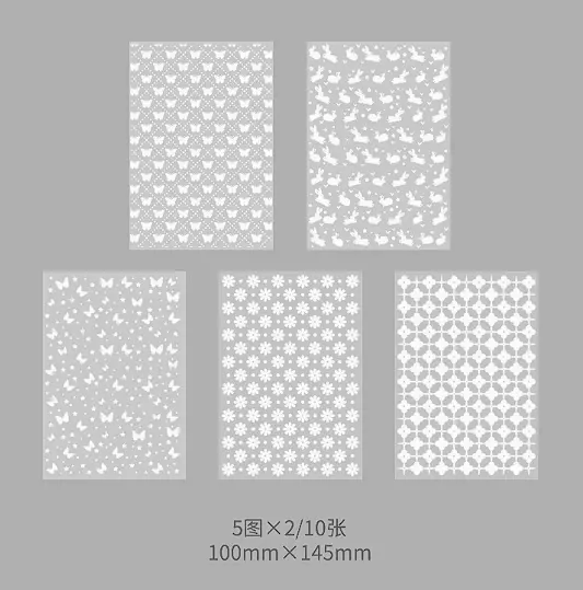 Papel texturizado transparente
