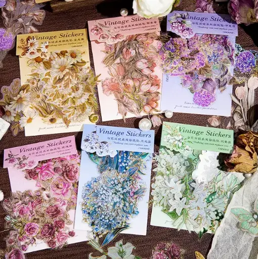 Colección de flores borde dorado