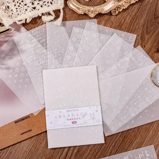 Papel texturizado transparente