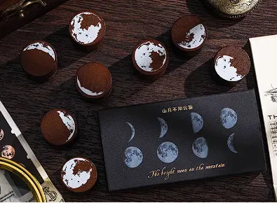 Sellos de madera fases de la luna